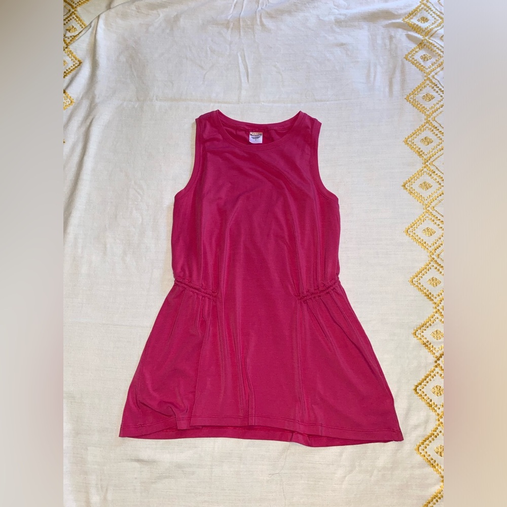 EUC Athleta pink tank with gathered waist Sz Medium